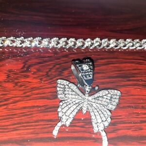 Silver Butterfly Pendant Necklace